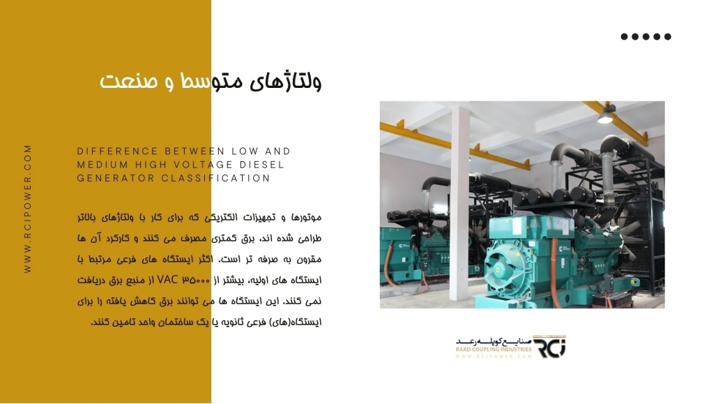 تفاوت بین طبقه بندی دیزل ژنراتور با ولتاژ بالا متوسط و پایین